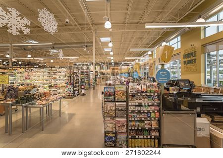 Amazon Prime Logo Inside Whole Foods Store Near Dallas, Texas, Usa