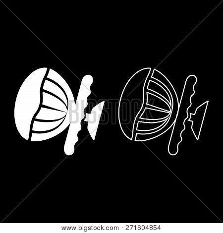 Airbag Sign Steering Wheel With Active Airbag Icon Set White Color Vector Illustration Flat Style Si