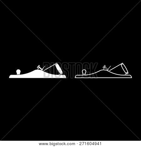 Jack Plane Smoothing Plane Carpenter Tool Symbol Hand Tool For Carpentry Icon Set White Color Vector