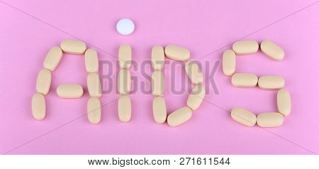 Hiv Therapy Efavirenz On Pink Background At Dry Sunny Summer Day