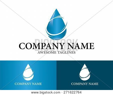 Drop Water Logo Design Template Flat Style Design. Vector Illustration