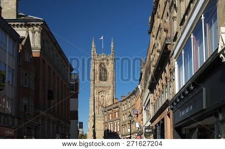Derby, Derbyshire, Uk: October 2018: Derby Cathedral Of All Saints
