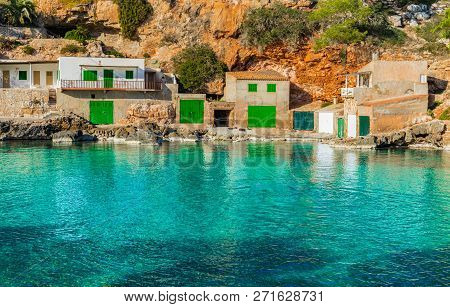 Idyllic View Of Beautiful Bay Beach Of Cala Llombards On Majorca Island, Spain