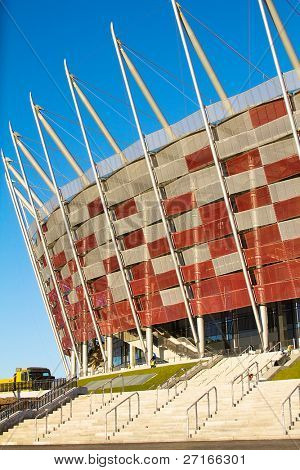 ポーランドのナショナル スタジアム ユーロ 2012 o 前に、の一年のワルシャワ - 11 月 28 日: 建設現場