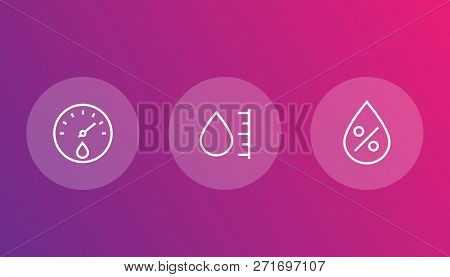 Hygrometer, Humidity Linear Icons, Eps 10 File, Easy To Edit