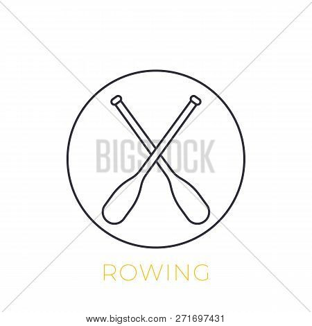 Oars Vector Linear Icon, Eps 10 File, Easy To Edit