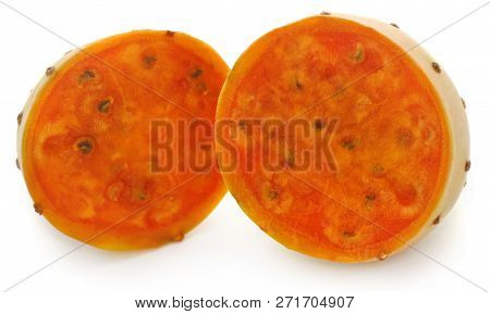 Prickly Pear Fresh And Juicy Over White Background