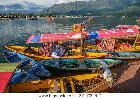 Landscape Of Dal Lake In Srinagar, India