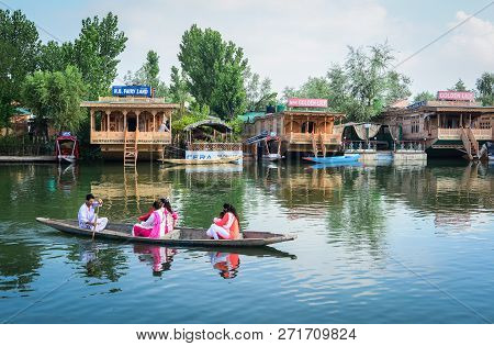 Srinagar, India - Jul 2, 2015. Landscape Of Dal Lake In Srinagar, India. The Lake, Situated In The N