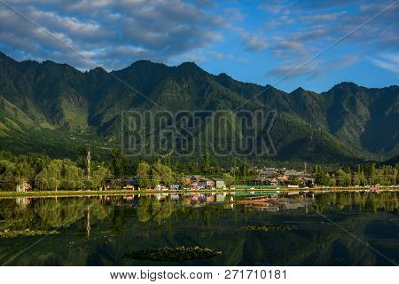 Landscape Of Dal Lake In Srinagar, India