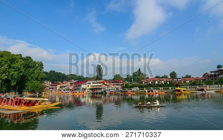 Landscape Of Dal Lake In Srinagar, India