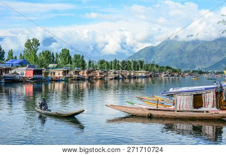 Landscape Of Dal Lake In Srinagar, India