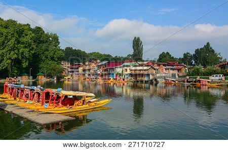 Landscape Of Dal Lake In Srinagar, India