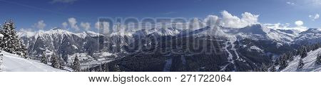Mountain View On Fair Weather With Blue Sky And Snow In Winter, Stubnerkogel, Bad Gastein, Austria