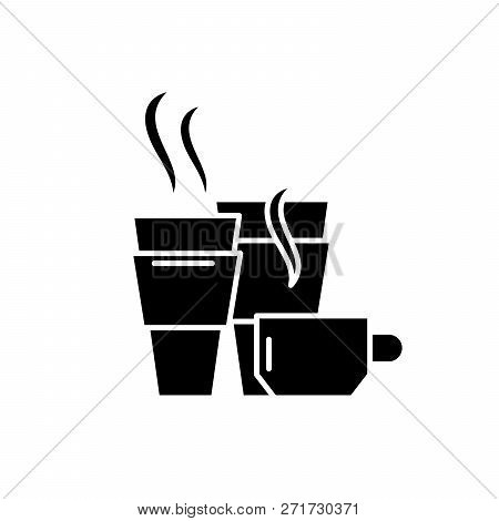 Potables Black Icon, Vector Sign On Isolated Background. Potables Concept Symbol, Illustration