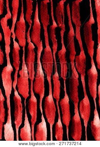 Watercolor Texture Paint Strip Paper Red Black