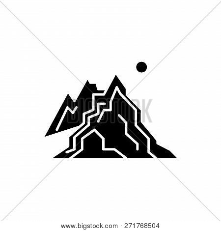 Peek Black Icon, Vector Sign On Isolated Background. Peek Concept Symbol, Illustration