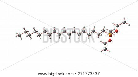 Octadecyltrimethoxysilane Molecular Structure Isolated On White