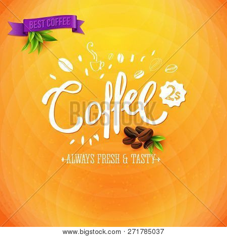 Vector Image Of Coffee For Sale Colorful Marketing Poster