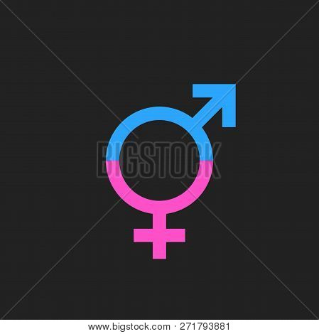 Gender Equal Sign Vector Icon. Men And Woomen Equal Concept Icon.