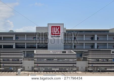 Sochi, Russia - June 2 2018. Rostrum Formula 1 Track In Olympic Park In Adler With Advertising Of Oi