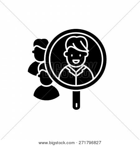Consumer Research Black Icon, Vector Sign On Isolated Background. Consumer Research Concept Symbol, 