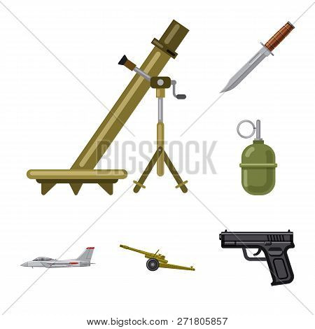 Vector Design Of Weapon And Gun Logo. Set Of Weapon And Army Stock Symbol For Web.