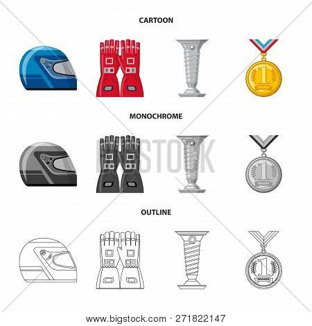 Vector Design Of Car And Rally Logo. Set Of Car And Race Stock Symbol For Web.