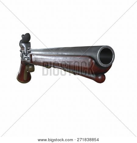 Old Worn Farmer Flintlock Pistol 3d Rendering