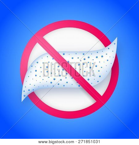 Ban Microplastic Particles In Cosmetic Products, Blue Background