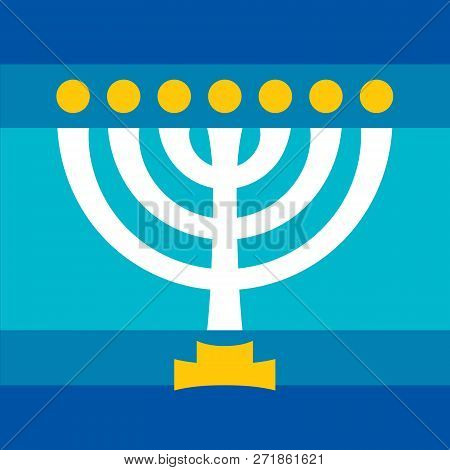 Menorah (ancient Hebrew Seven-candleholder), Sacred Candelabrum With Seven Lamps, Used In The Temple