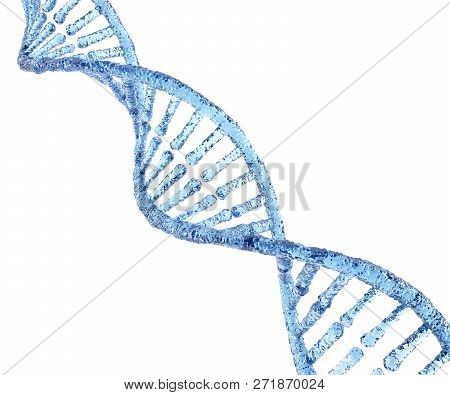 Ice Dna Isolated On White Background. 3d Render