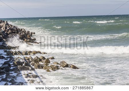 View On Coast In Denmark Norre Vorupor Village.