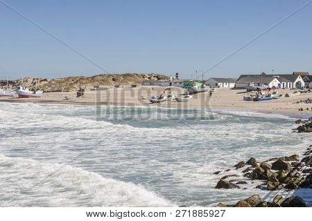 Fishing Boats On The Beach In Norre Vorupor, Denmark