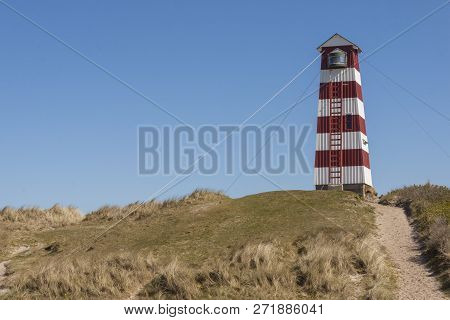 View On Small Lighthouse In Norre Vorupor, Denmark