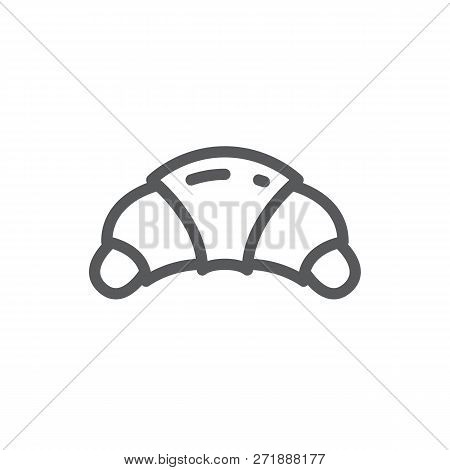Croissant Editable Icon Vector Illustration - Thin Line Pictogram Of Of Sweet Baked Crescent-shaped 