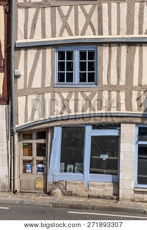 Rouen, France - August 15, 2018: Old Houses In The Tourist Center Of Rouen, Built In The Traditional