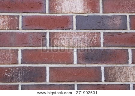 Brick Wall Of Red Color. Urban Background.