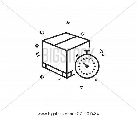 Shipping Tracking Line Icon. Delivery Timer Sign. Express Logistics Symbol. Geometric Shapes. Random
