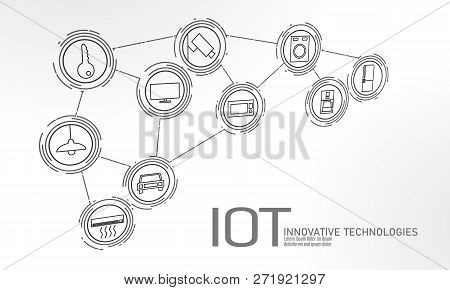 Internet Of Things Icon Innovation Technology Concept. Smart City Wireless Communication Network Iot