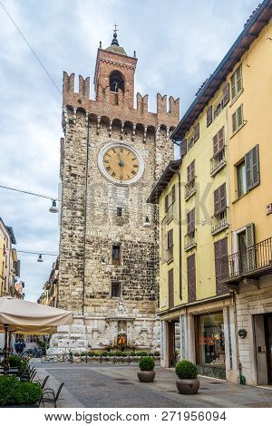 View At The Pallata Tower In The Streets Of Brescia In Italy
