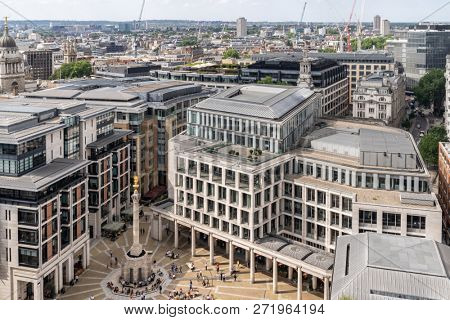London stock exchange building at Paternoster Square next to St Paul's Cathedral in the City of London, England