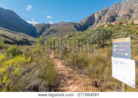 Cederberg, South Africa, August 22, 2018: Trail To The Middelberg Waterfall At Algeria In The Wilder