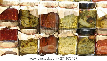 Glass Jars For Preserving Vegetables In The Mediterranean Region