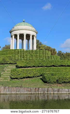 Small Temple In Neoclassical Style On The Islet Of The Public Park Called Parco Querini Of The City 