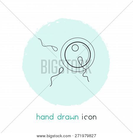 Egg With Sperms Icon Line Element. Vector Illustration Of Egg With Sperms Icon Line Isolated On Clea