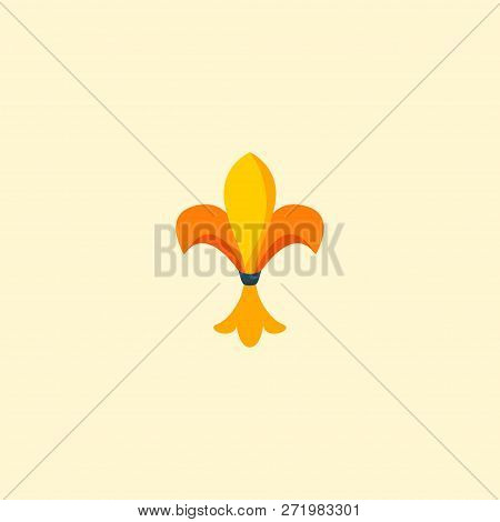Fleur De Lis Icon Flat Element.  Illustration Of Fleur De Lis Icon Flat Isolated On Clean Background