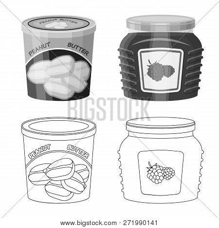 Vector Design Of Can And Food Icon. Collection Of Can And Package Stock Vector Illustration.