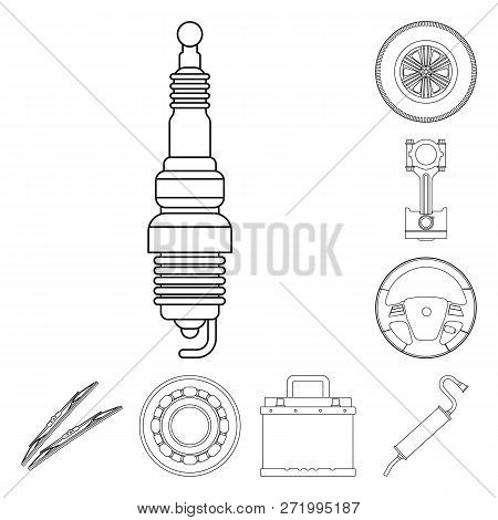 Vector Illustration Of Auto And Part Logo. Collection Of Auto And Car Vector Icon For Stock.