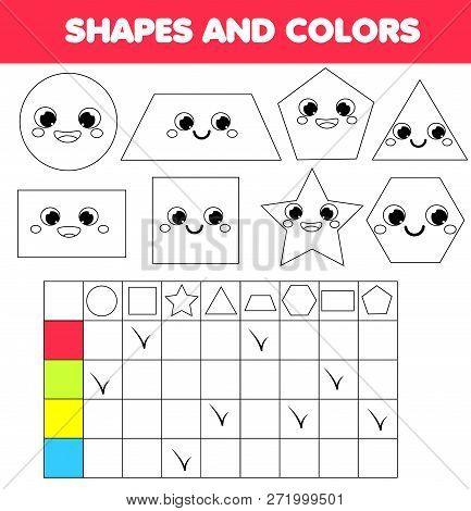 Children Educational Game. Learning Geometric Shapes And Colors For Kids. Activity For Pre Shcool Ki